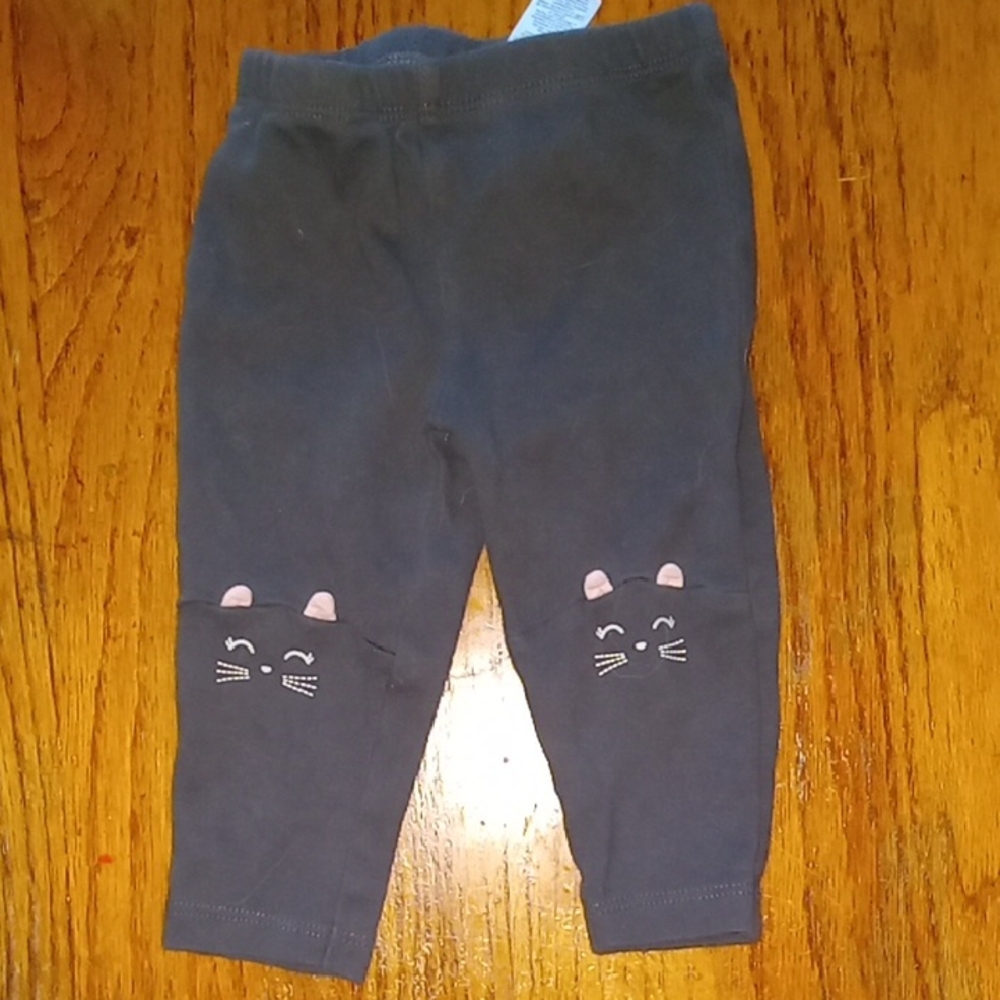 Kids Gray Cat Face Leggings
